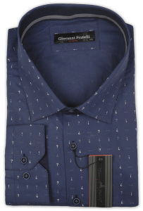 Фото Рубашка синяя Giovanni Fratelli артикул: 24100052 Класичні 