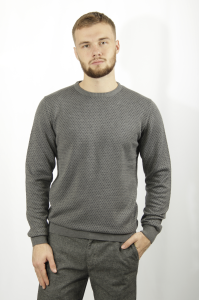 Фото Свитер серый в синий узор SORBINO артикул: 7212 Светри , Кофти поло