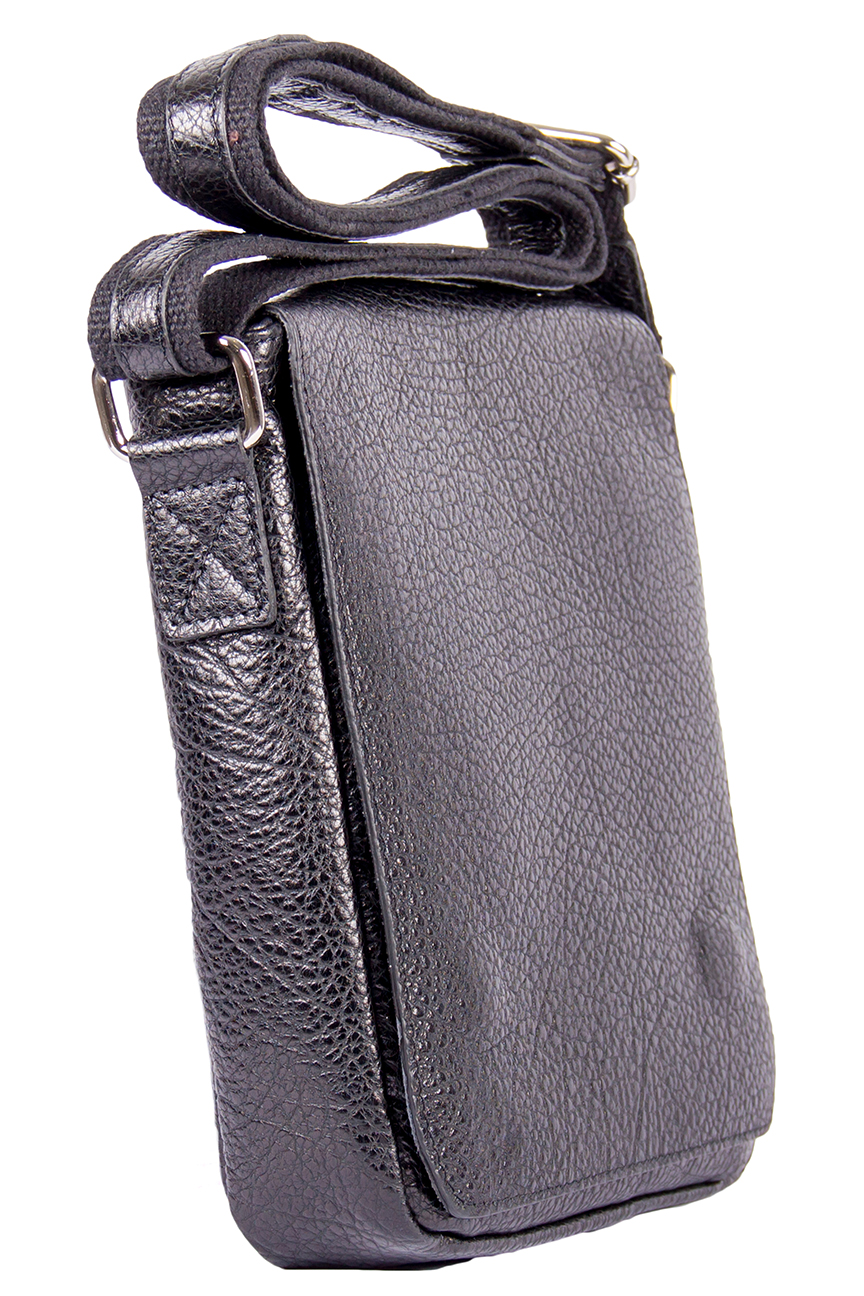 Сумка чёрная через плечо застёжка на магните LEATHER COUNTRY