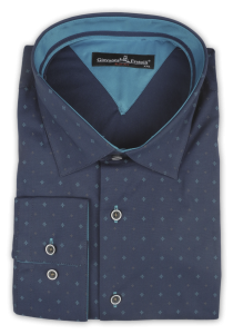 Фото товара Рубашка синяя Giovanni Fratelli, артикул: 2904-1 Приталені