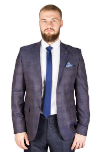 Фото товара Пиджак коричневый с синим  ZOLOZZO, артикул: 223 Піджаки