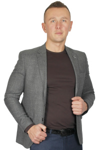 Фото товара Пиджак сірий текстуроване плетіння  MCR, артикул: 40580 Піджаки