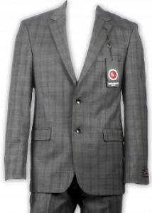 Фото Костюм серый в клетку с двумя шлицами FABIO DIVAYO артикул: 207703 костюм 3 зріст ( 164-178 )