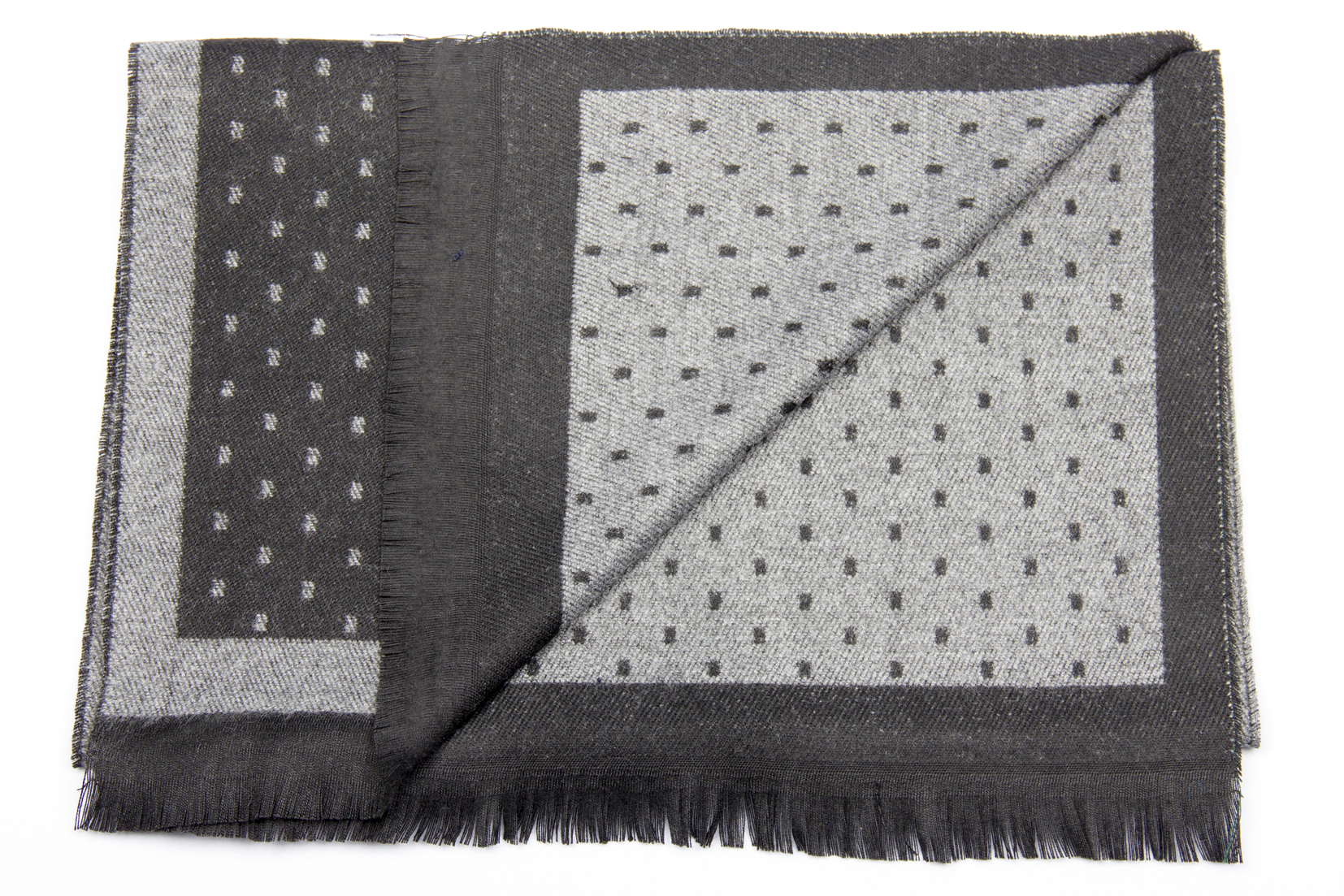 Шарф серый в чёрную точечку FABIO DIVAYO
