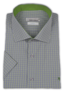 Фото товара Рубашка скоротким рукавом салатовая Fabio Divayo, артикул: 2600717 Приталений крій