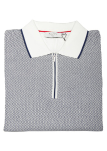Фото товара Футболка-поло белая  в серый узор ENRICO CERINI, артикул: 183204 Футболки та поло