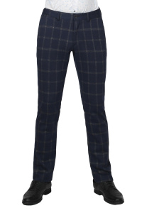 Фото товара Брюки синие в белую клетку TONY CASSANO, артикул: 354-698 Брюки