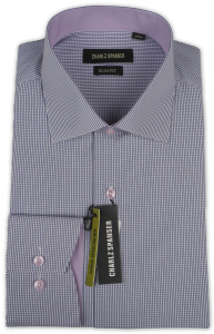 Фото Рубашка сиреневая Charlz Spanser артикул: 248357 Приталені