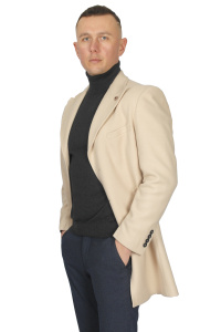 Фото Пальто світло-бежеве однотонне MCR артикул: 21195 Пальто