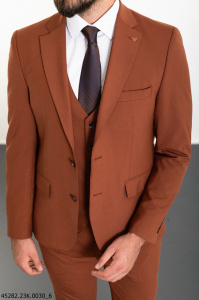 Фото товара Костюм трійка світло-коричневий однотонний MCR, артикул: 45282 костюм 3 зріст ( 164-178 )