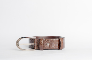 Фото Ремень лаковый коричневый FABIO DIVAYO артикул: 12000500 Ремені