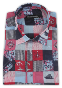 Фото товара Рубашка c коротким рукавом цветная Giovanni Fratell, артикул: 2245 Класичний крій