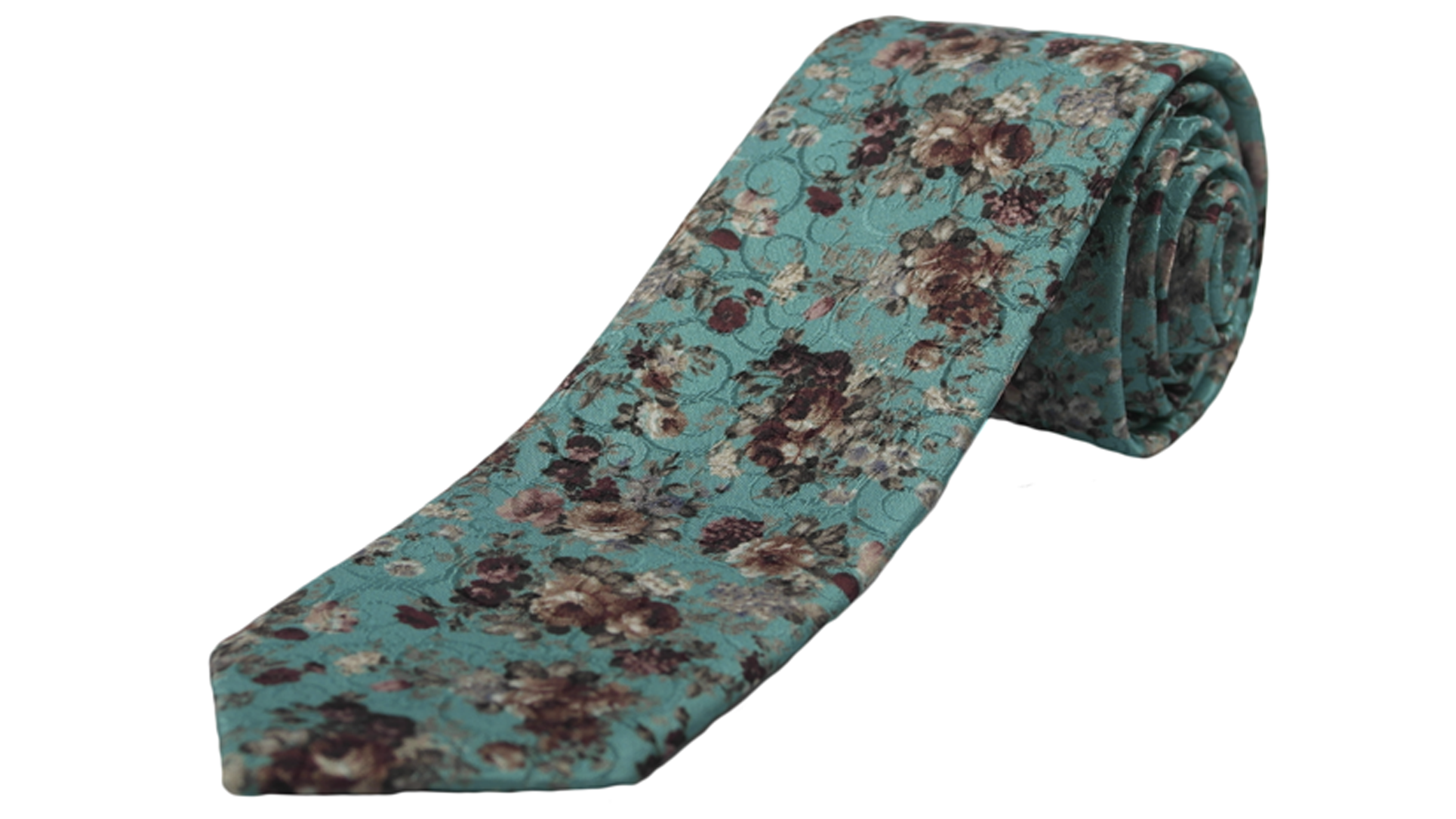 Галстук в цветочек с платочком разных цветов CINOROSSI