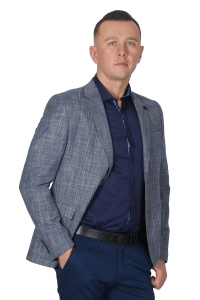 Фото товара Пиджак серо-синий меланж MCR, артикул: 40591-4 Піджаки