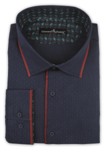 Фото Рубашка синяя Giovanni Fratelli артикул: 2904-3 Приталені