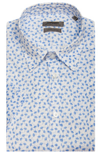 Фото товара Рубашка с коротким рукавом в голубой узор SORBINO, артикул: 4661-1 Приталений крій