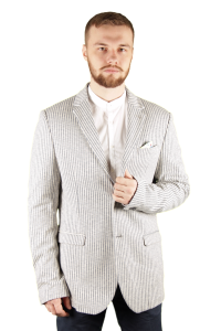 Фото товара Пиджак белый в синюю полоску BLOCK ELEVEN, артикул: 73286 Піджаки