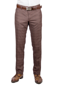 Фото Брюки коричневые в клетку OLIVER MANCINI артикул: 2082-1 Брюки