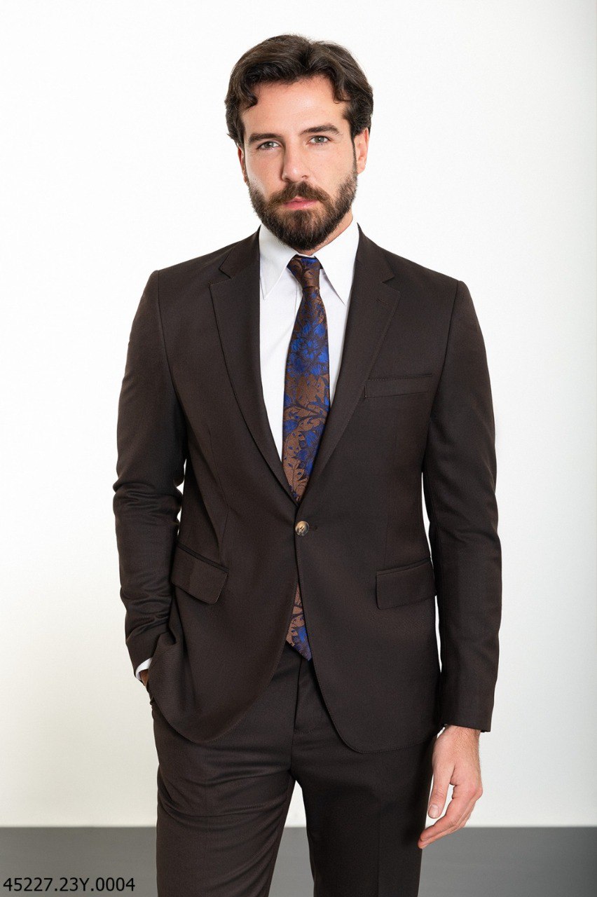 Костюм двійка коричневий однотонний MCR