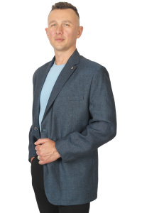 Фото товара Піджак лляний синій  MAIKLEN, артикул: 1730198 Піджаки