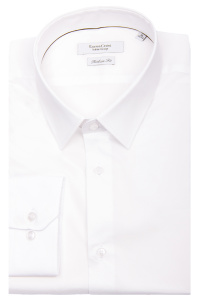 Фото Рубашка белая однотонная ENRICO CERINI артикул: 192566 Приталені