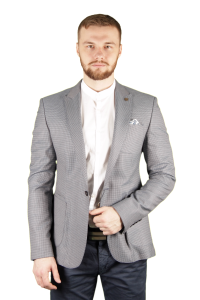 Фото товара Пиджак голубой тканевый узор ZOLOZZO, артикул: 289 Піджаки