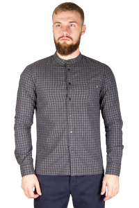 Фото товара Рубашка серая в клетку ALTATENSIONE, артикул: 3696 Приталені