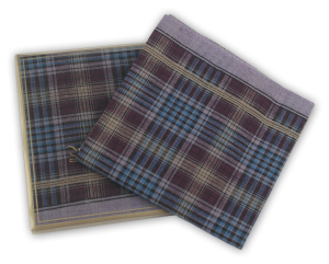 Фото товара Платок носовой бордовый голубая клетка YOUNGCLUB, артикул: 16008 Хустинки