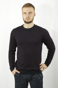 Фото Свитер синий бордовый узор SORBINO артикул: 7212-1 Светри , Кофти поло