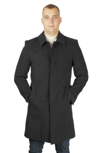 Фото Пальто чорне однотонне з коміром  TONY CASSANO артикул: 04-550 Пальто