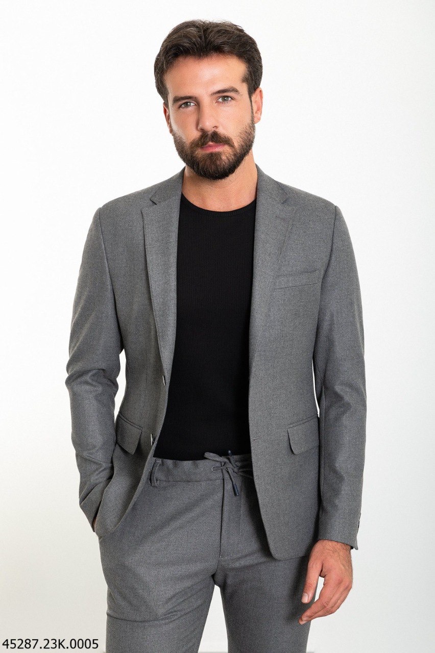 Костюм двійка світло-сірий кежуал MCR