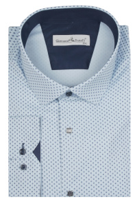 Фото товара Сорочка голуба на кнопках з візерунком GIOVANNI FRATELLI, артикул: 8069-03 Класичні 
