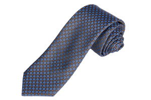 Фото товара Галстук синий в узор, артикул: 60243 Краватки