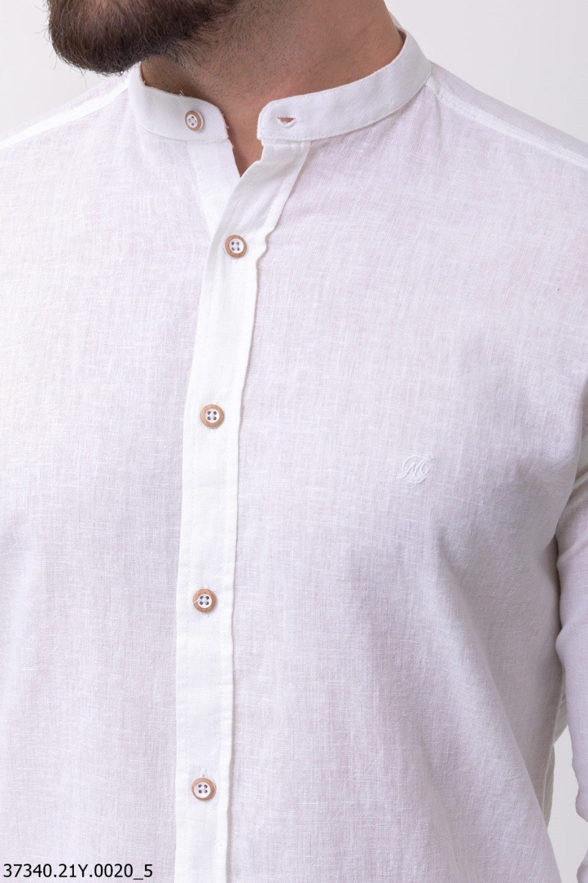 Сорочка біла лляна батал MCR
