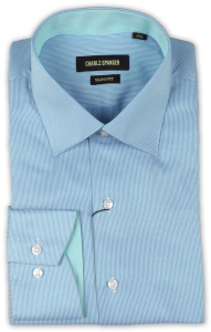 Фото товара Рубашка голубая Charlz Spanser, артикул: 248159 Приталені