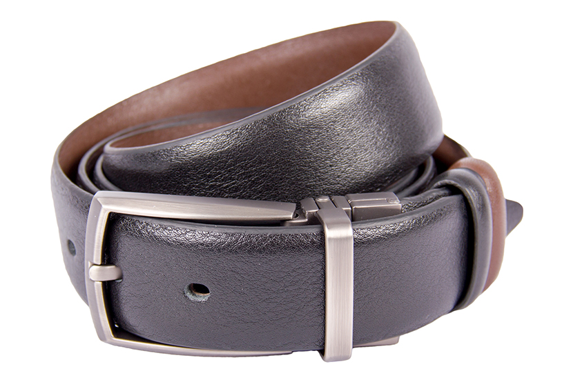 Ремень мужской  двусторонний коричневый/чёрный SERGIO TORRI