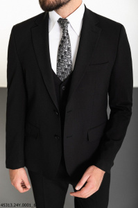 Фото товара Костюм трійка чорний однотонний MCR 45313, артикул: 45313 костюм 3 зріст ( 164-178 )