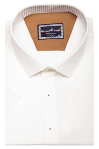 Фото товара Рубашка с коротким рукавом айвори текстурный узор, артикул: 1608 Приталений крій