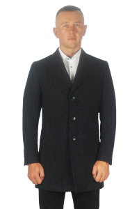 Фото товара Пальто темно-синє ялинка MCR, артикул: 21192 Пальто