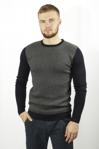 Фото товара Свитер чёрный в серый узор SORBINO, артикул: 7417-1 Светри , Кофти поло