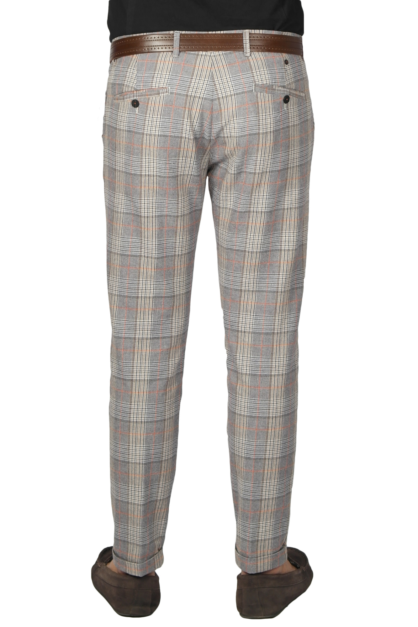 Брюки серо-бежевые в калетку BICOLORE