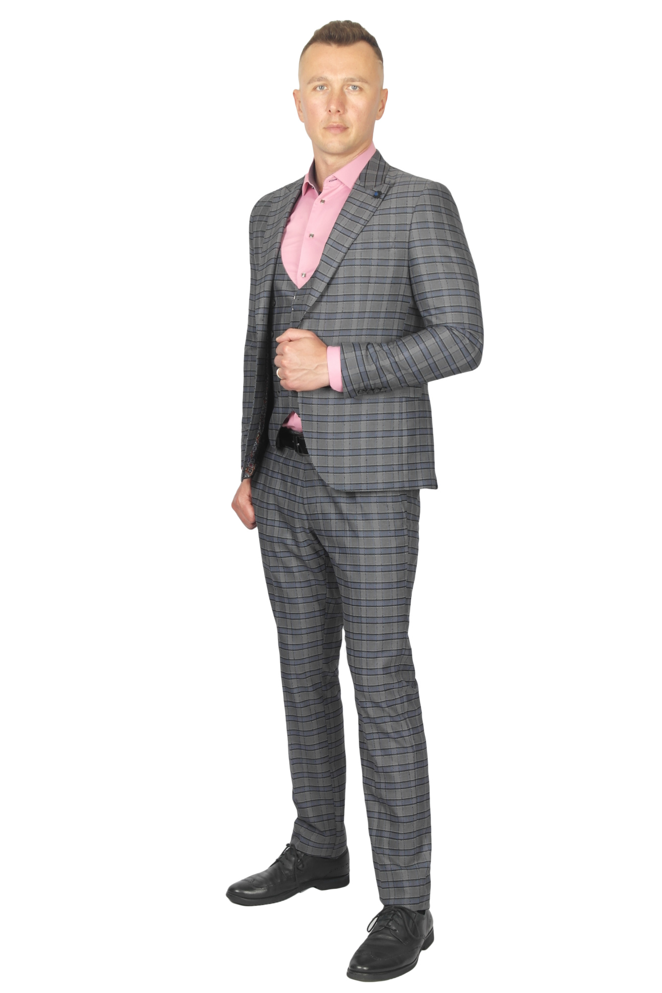 Костюм сіро-синій трійка  MCR