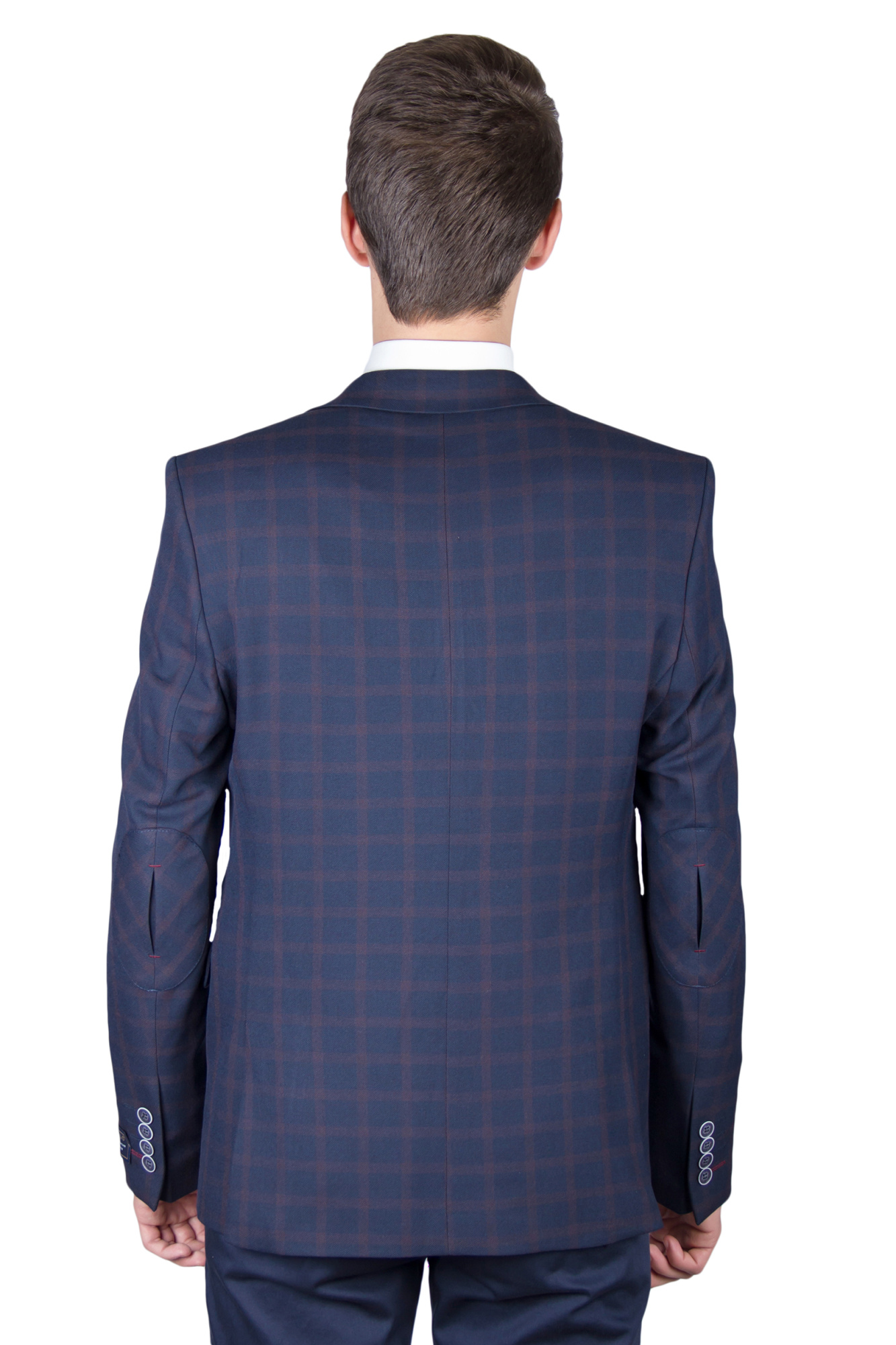 Пиджак тёмно-синий в бордовую клетку CARDOZO
