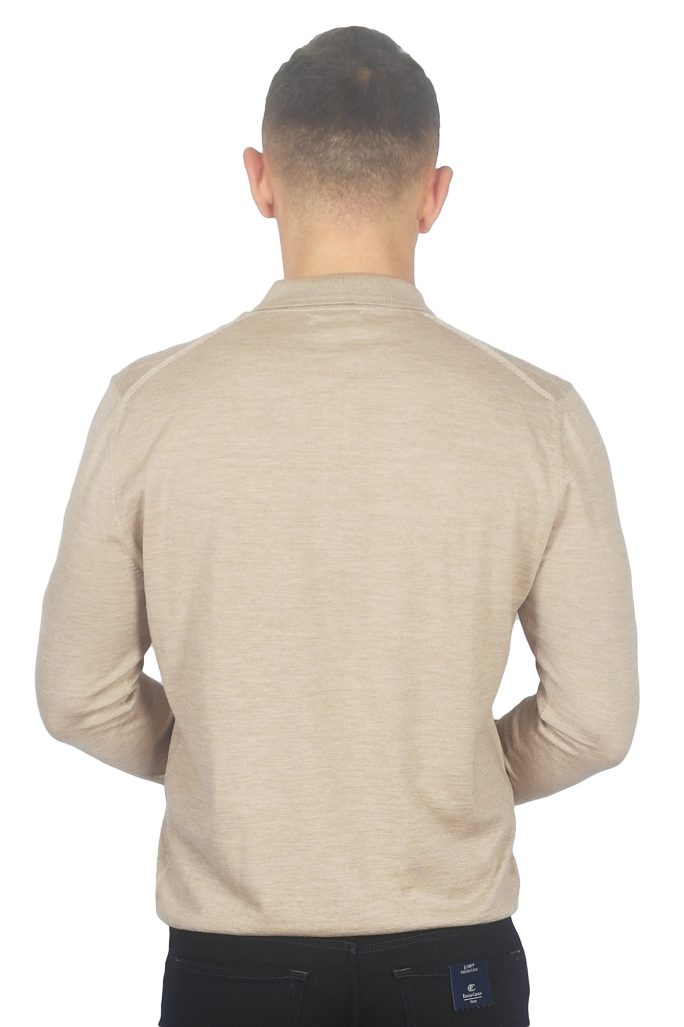 Свитер бежевый тканевый узор ENRICO CERINI