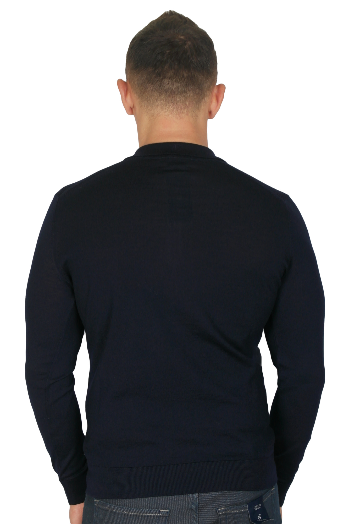 Кофта поло темно-синя текстурна  ENRICO CERINI