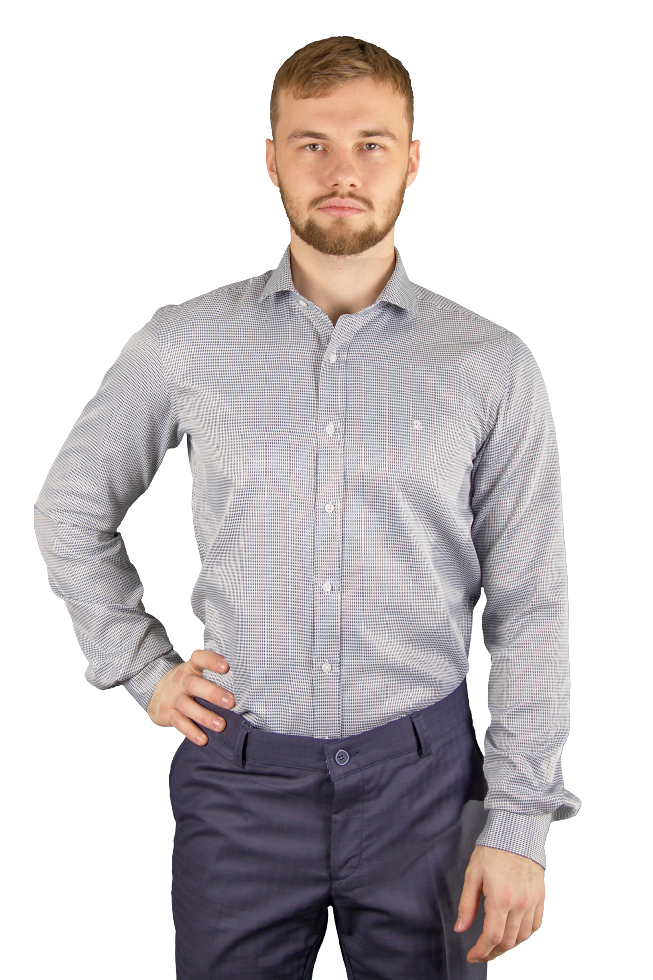 Рубашка серая в чёрный рисунок DANIEL GIOVVANI