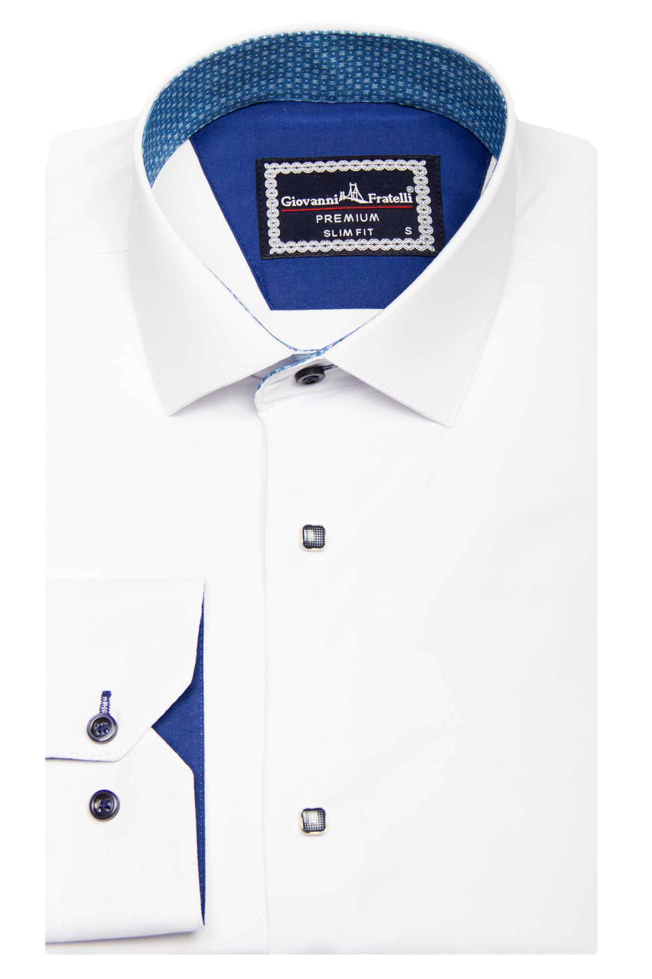 Рубашка белая  на кнопках Giovanni Fratelli