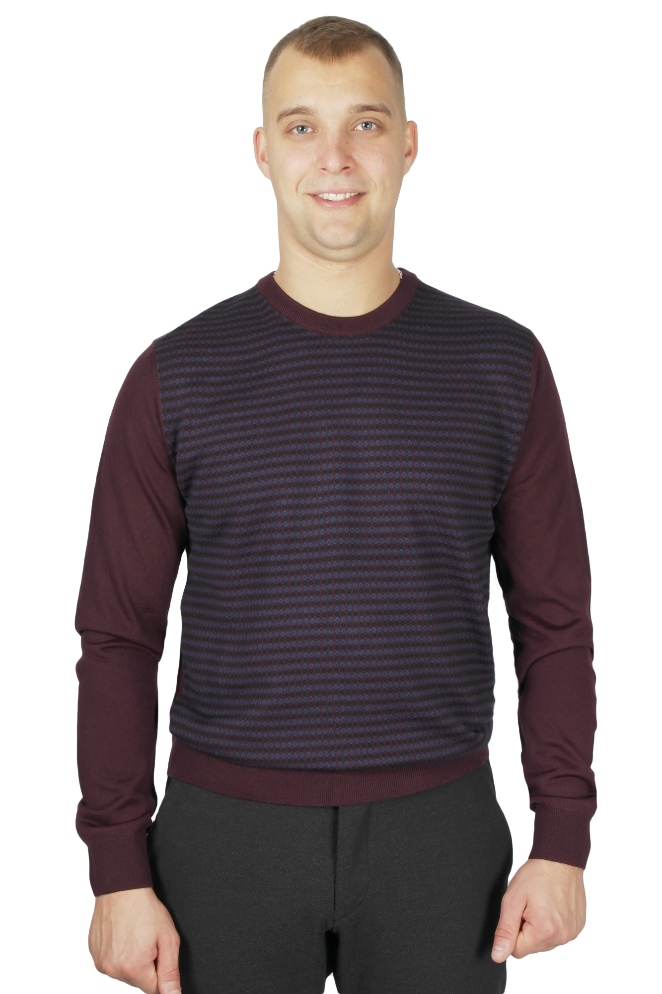 Светр бордовий в візерунок WHITE HOUSE