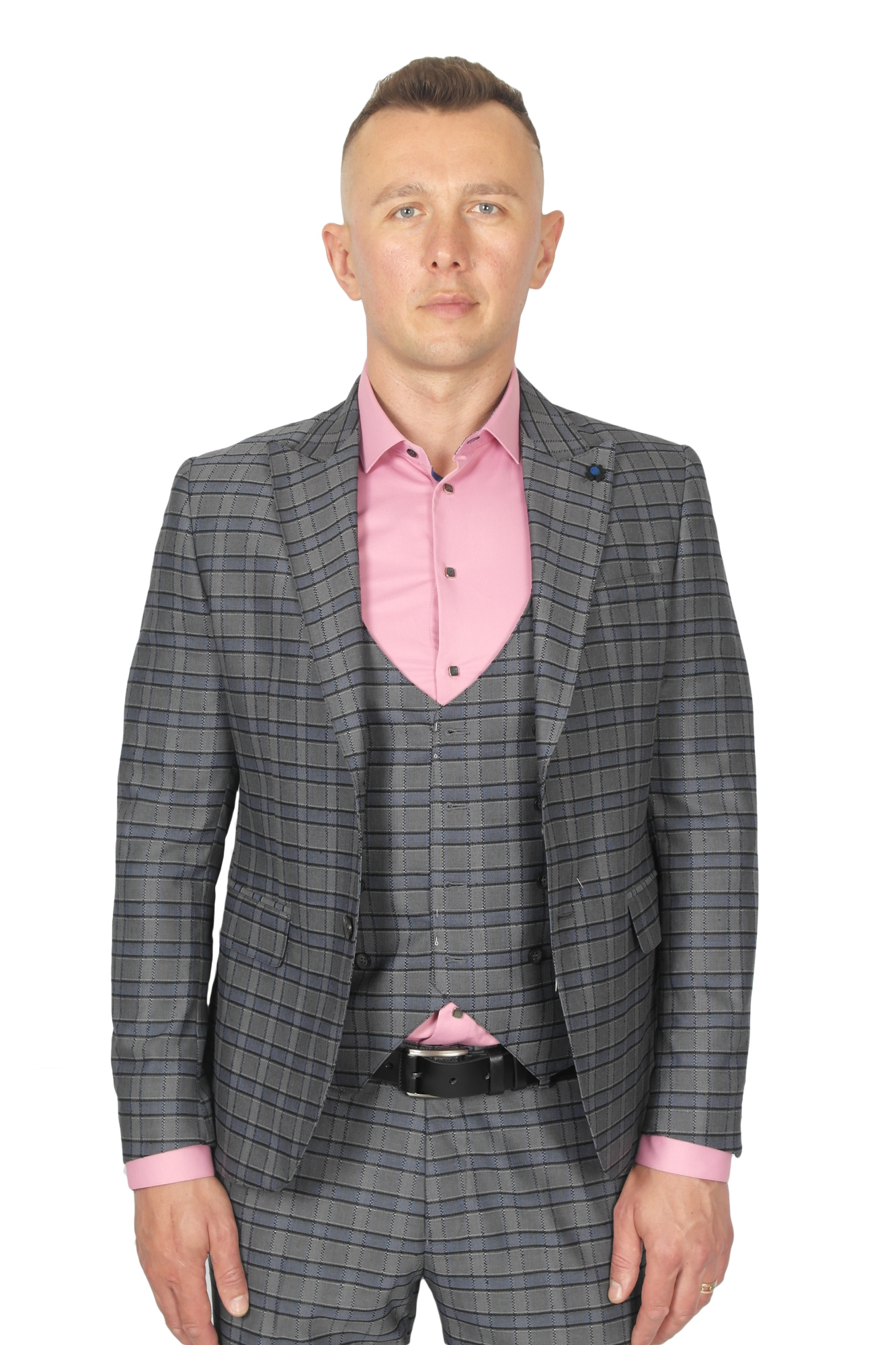 Костюм сіро-синій трійка  MCR