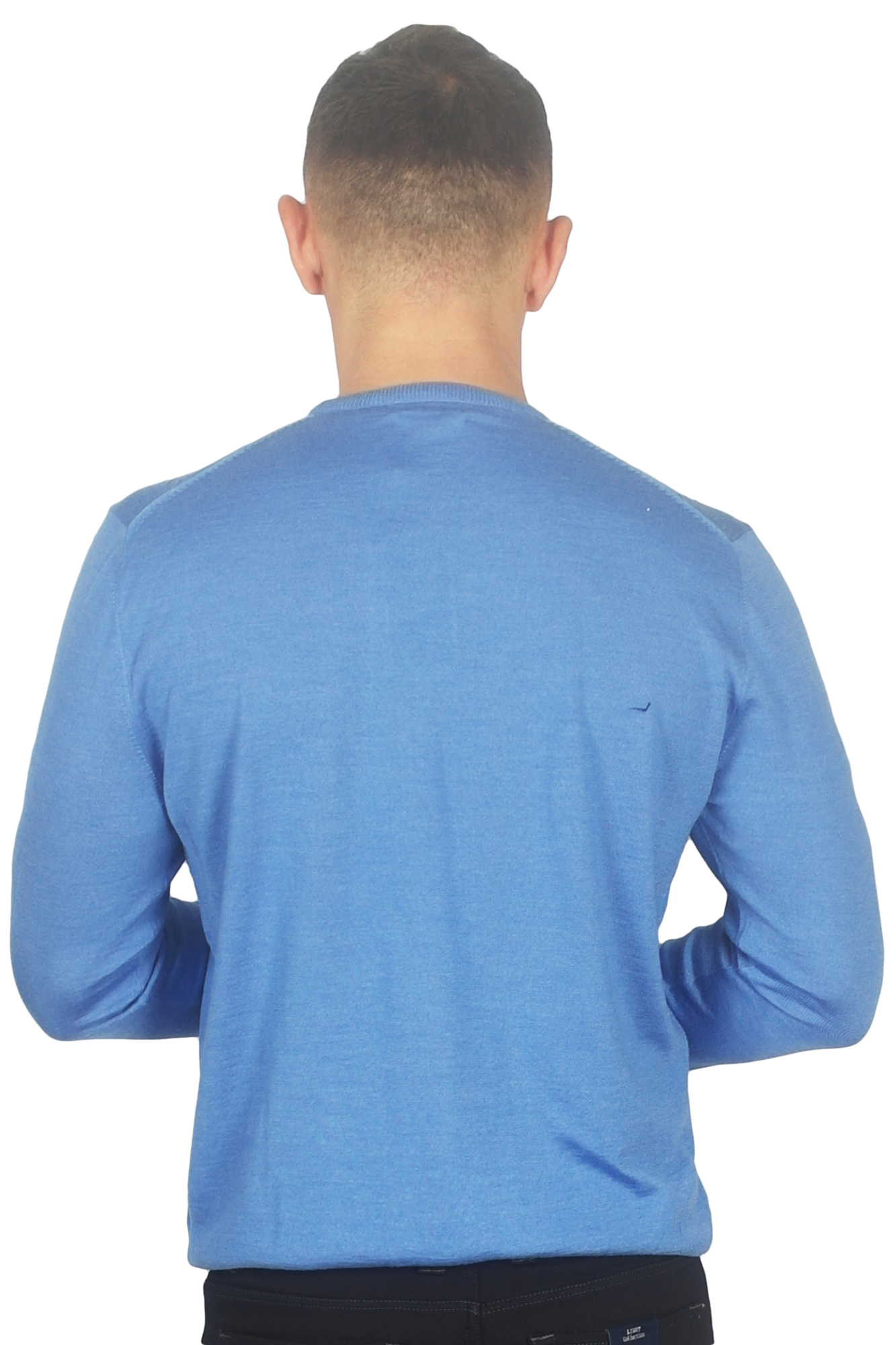 Свитер голубой тканевый узор ENRICO CERINI 2